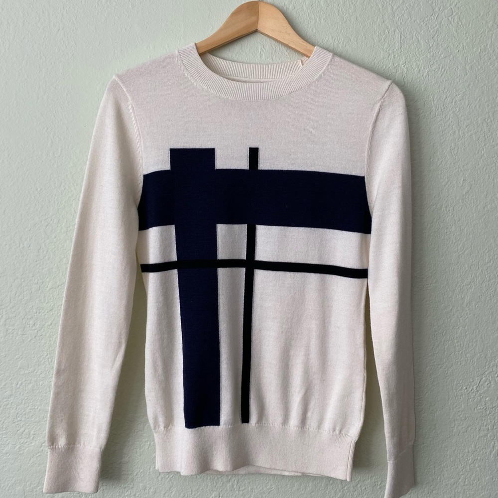 NWOT Tory Sport Geometric Cashmere Sweater Size S/P